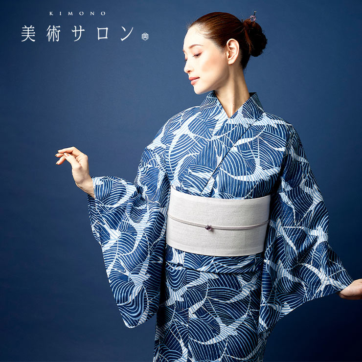 美術サロン 半巾帯 細帯 麻帯 涼音 日本製 茶 ベージュ 白色 上品 半幅帯 浴衣帯 ゆかた帯 シンプル 上品 夏用 着物 単衣 6月7月8月9月 レディース 女性用 ym604_3