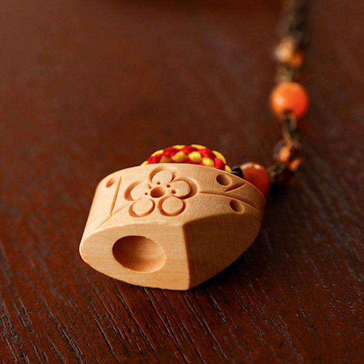 花しおり 根付け／帯飾り こっぽり (1001-010) 日本製 木彫り 木製