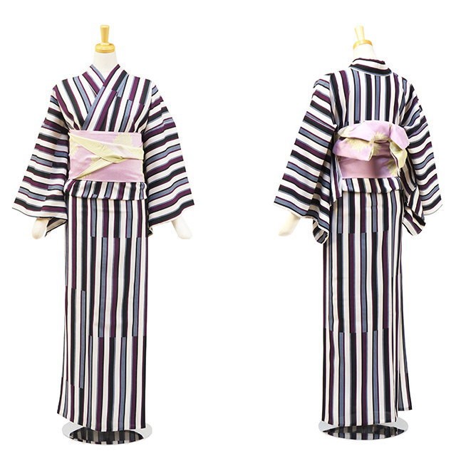 M Lサイズあり「撫松庵」仕立て上がり洗える浴衣（単品