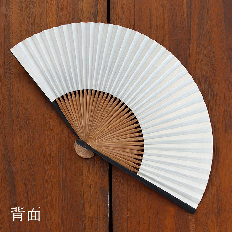 男の扇子 単品】 月齢(黒 64） 染骨 紙 竹 シルク印 月 ムーン