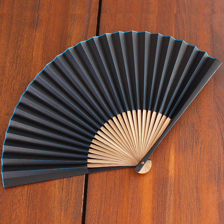男の扇子 単品】 色分金脇漆(青 262） 染骨 紙 竹 日本産 日本製 漆