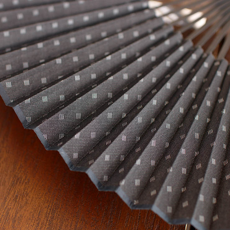 男の扇子 扇袋セット】 ジャガード四角（チャコールグレー 8012s） 親