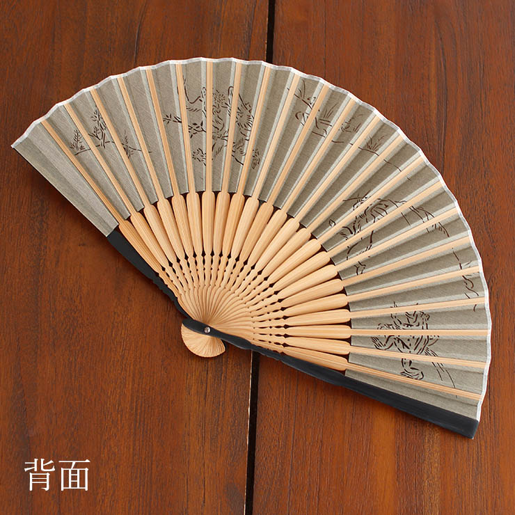 男の扇子 扇袋セット】 透かし（鳥獣戯画 3155S） 染骨 切絵 和紙 絹