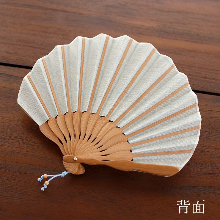扇袋セット] 扇子 染骨 ここん（ブルー 1042s） 化粧箱 シェル型 扇袋