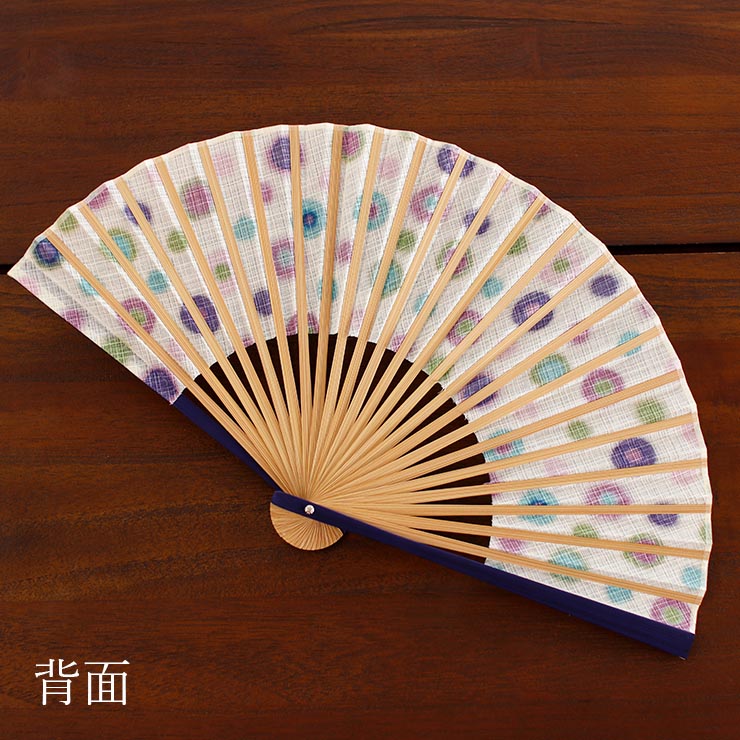 扇袋セット] 扇子 染骨 彩MON（おはじき 1092s） 化粧箱 ドット 水玉