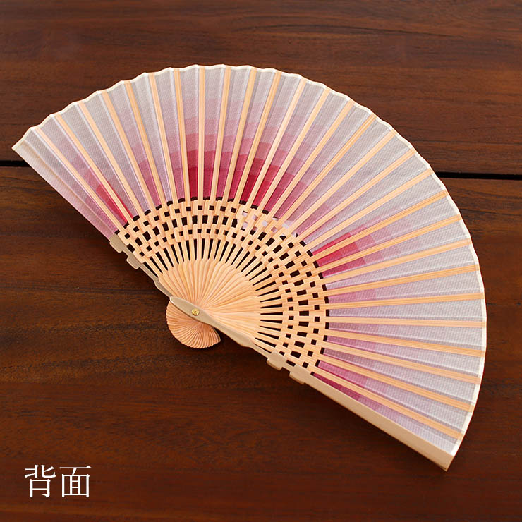 扇袋セット] 扇子 親パール塗中染骨 プリズム(ピンク 1201s） 化粧箱