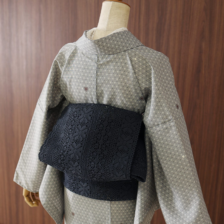 単衣 小紋フルセット 着物 夏着物 夏 亀甲 紺色 G1 - メルカリ