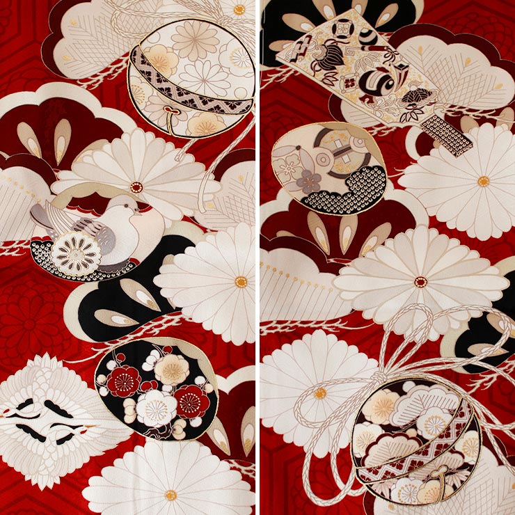 正絹 七五三 7歳 着物セット 女の子 赤色 SP40 販売 フルセット 753