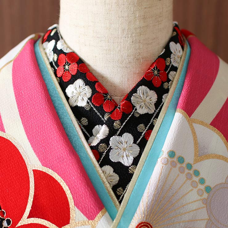 成人式 振袖 7点 立涌に梅 ピンク 赤 振袖セット 着物セット 花柄 