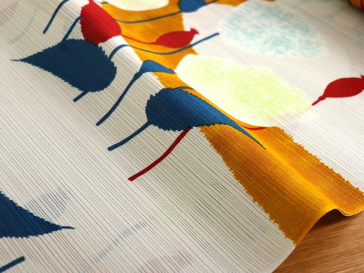 特別価格！京都・岡重] 浴衣 反物 綿絽・芥子（オフシロ/5OY-3