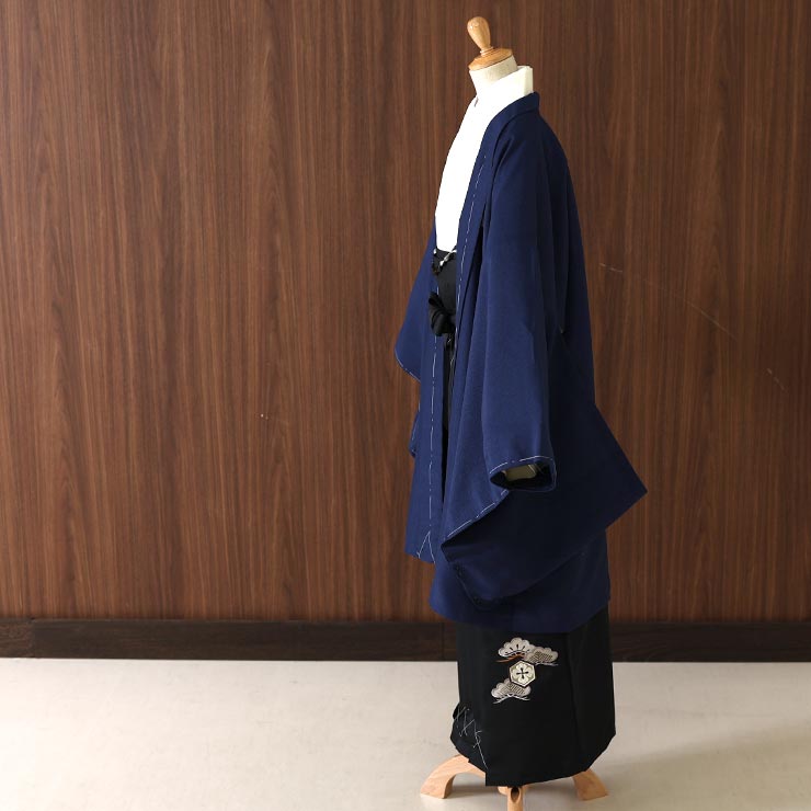 新入荷！]小学校卒業式 男の子 羽織はかまセット 松に波（羽織：紺