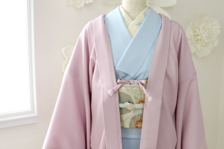 着物 長着 小紋 ピンク 洗える飛び柄小紋【菱花紋】ピンクベージュ近日