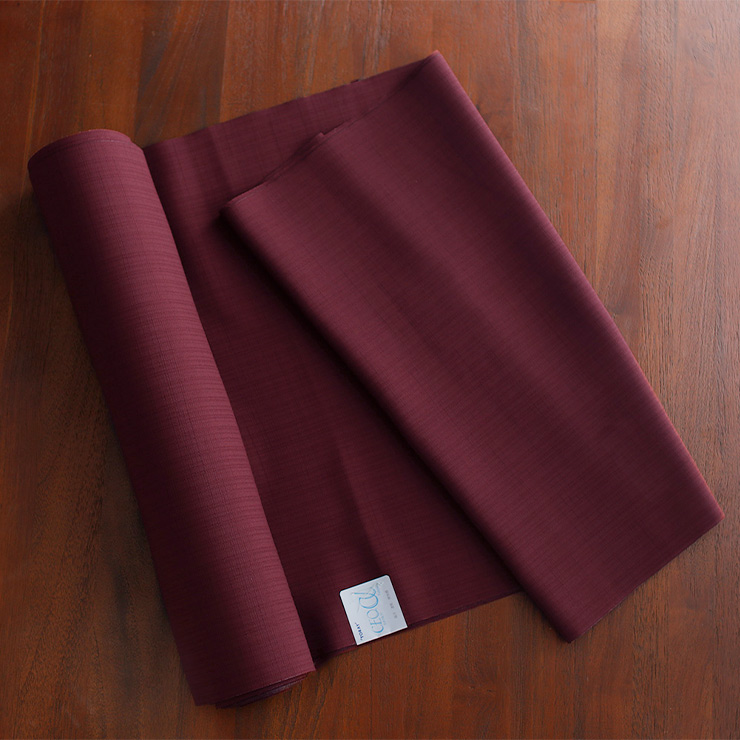 男女兼用 洗える着物 東レセオα 色無地 夏着物 蒼 臙脂色 日本製 反物