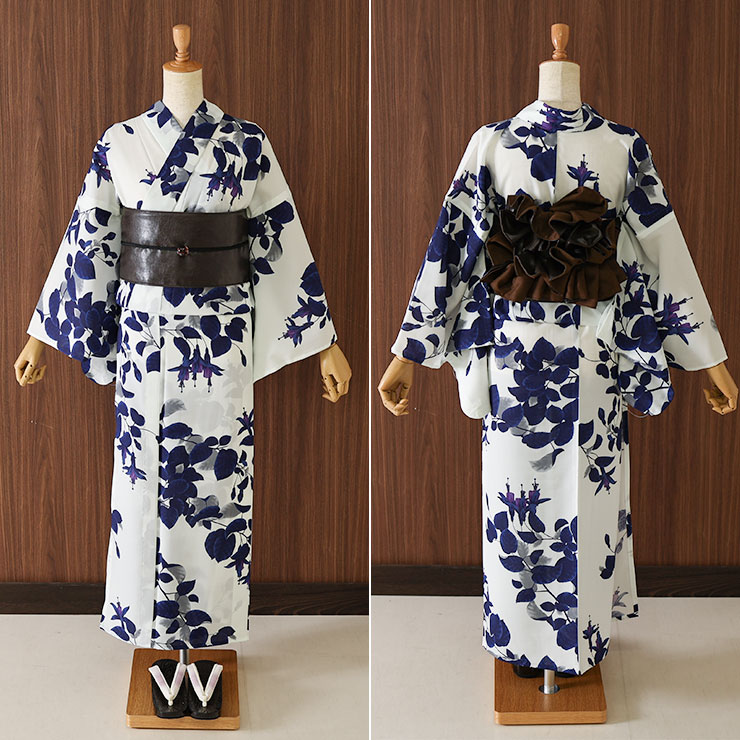 日本製 ] 街着屋 オリジナル レザー 半巾帯 ブラウン 茶 細帯 小