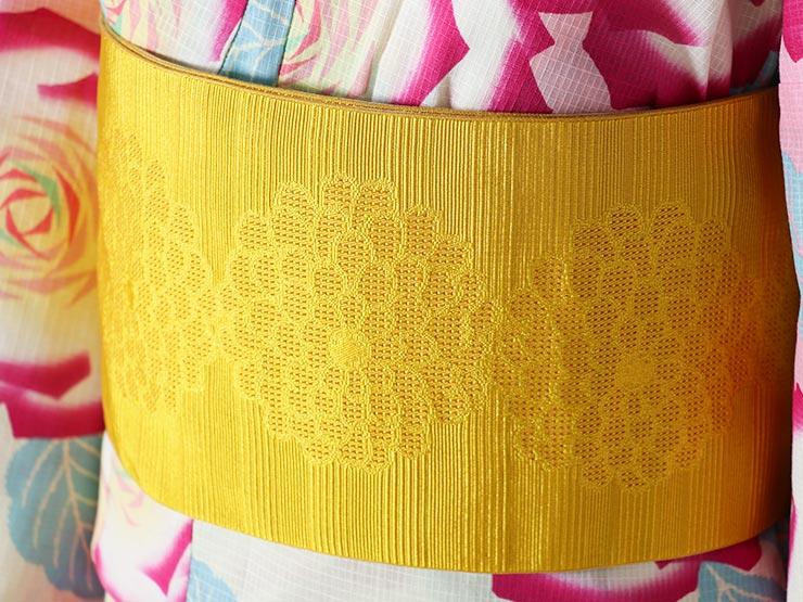 浴衣 セット ] 帯 2点セット ローズ（ピンク 6TSY-21） ゆかた 花柄