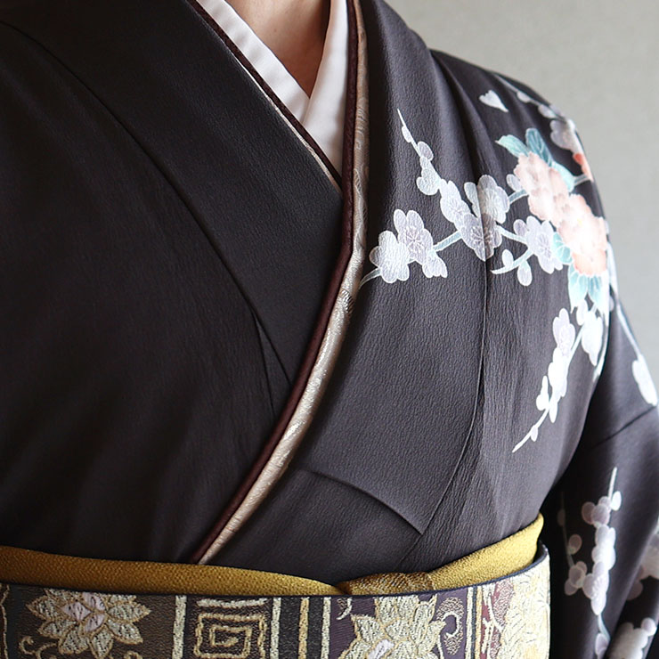 振袖用 [ 重ね衿 ] 4way 伊達衿 ヨーロピアン更紗 × あられ地紋 3色