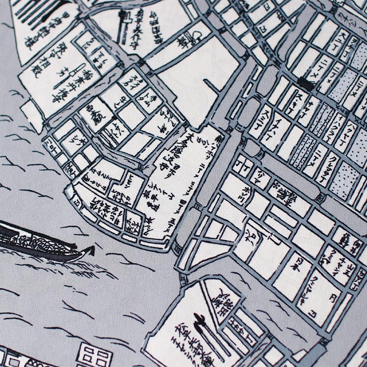 撫松庵 洗える 長襦袢] 古 地図 104-160-502 80 日本製 グレー 灰色