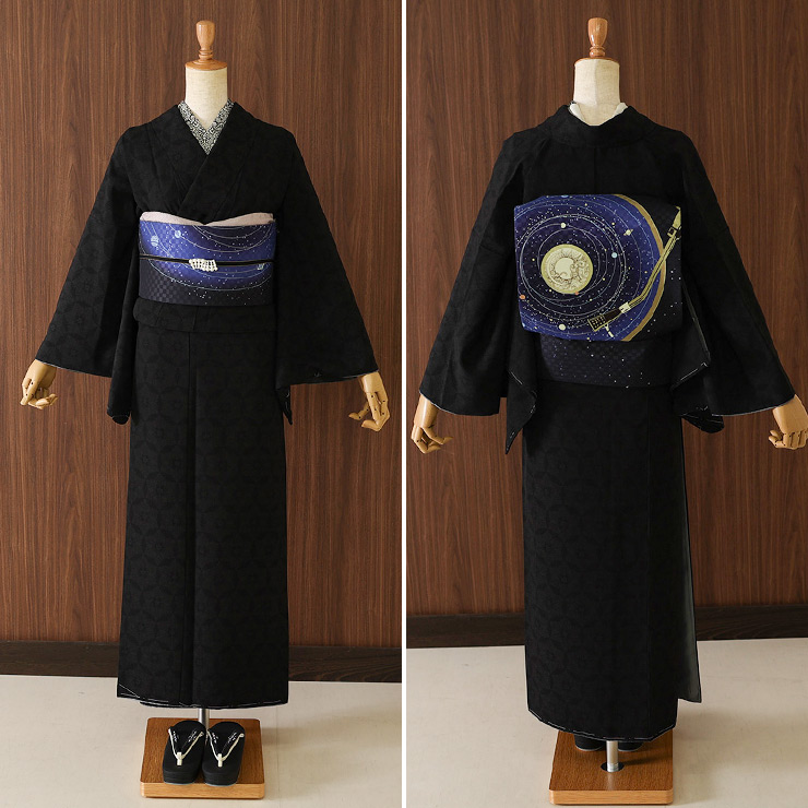 新品、縁起の良い扇季節の花、紺色、訪問着、コート、長襦袢、帯２本、帯締めまとめて ky-1220319-0008s_1-m.jpg