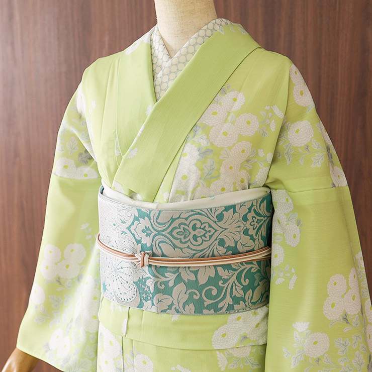 召しませ花 博多織 正絹 リバーシブル 半巾帯 アラベスク 日本製 半幅