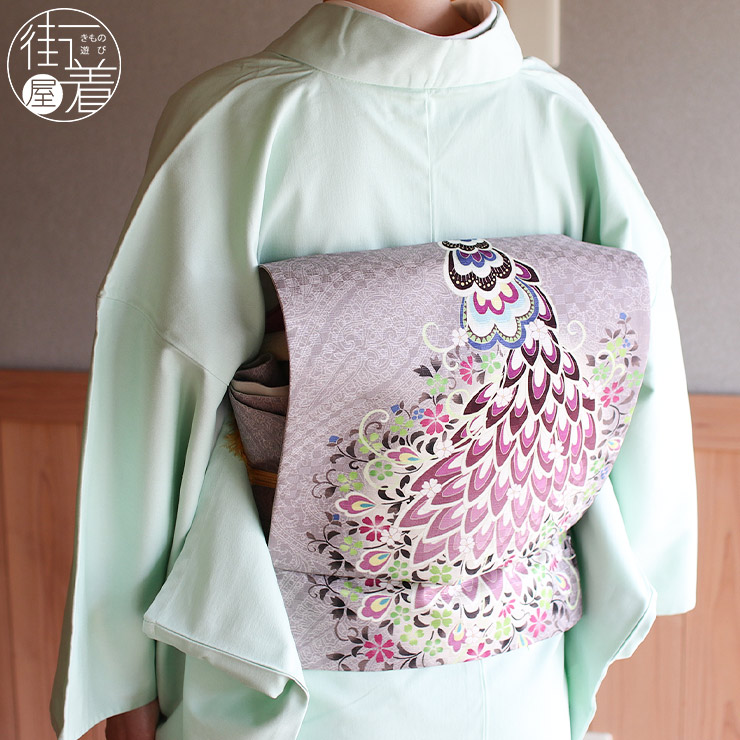 未仕立品】袋帯 正絹 金銀ラメ 正倉院紋 キレイめ着物 AO-0427
