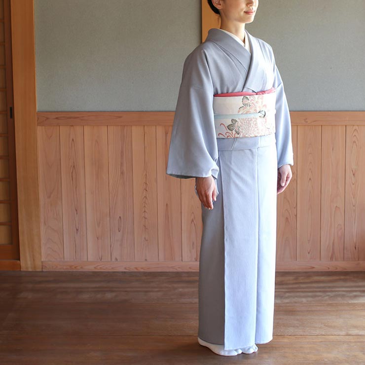 シルバー 乱菊袋帯　乱菊訪問着お２つおまとめ 東レシルック 糸使用 洗える 袋帯 織・乱菊（ベージュ×グリーン）花