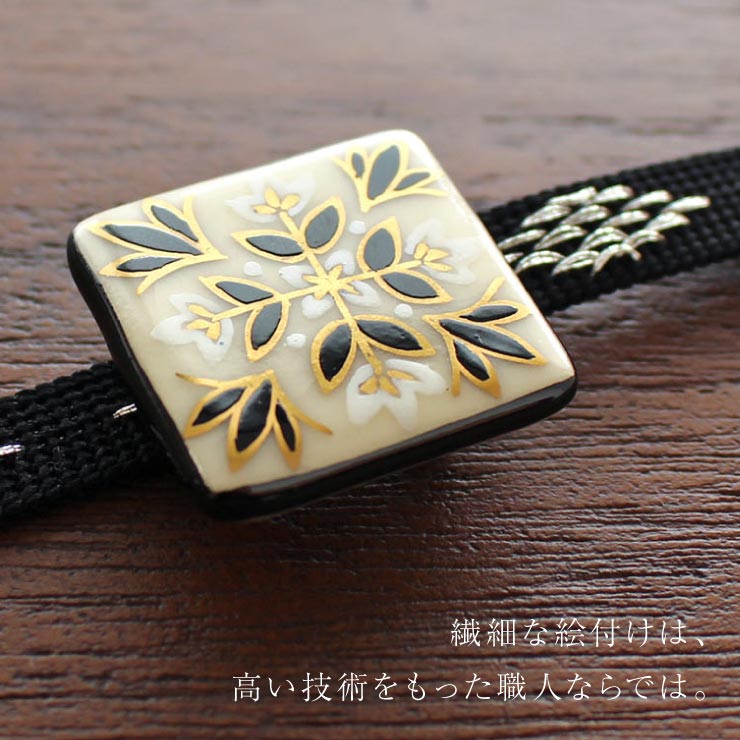 made in Japan] 清水焼 帯留め モダンタイル - 帯留 おびどめ 京焼