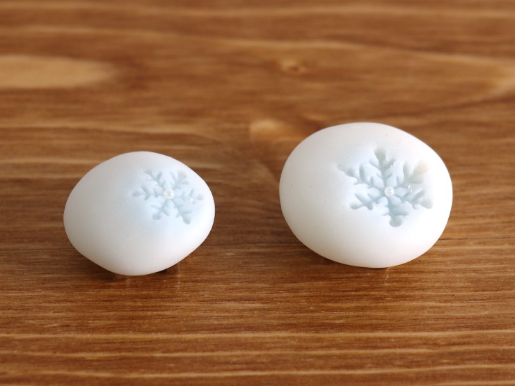 街着屋「和菓子」帯留め - 雪の結晶・雪（2柄2サイズ）- フェイク