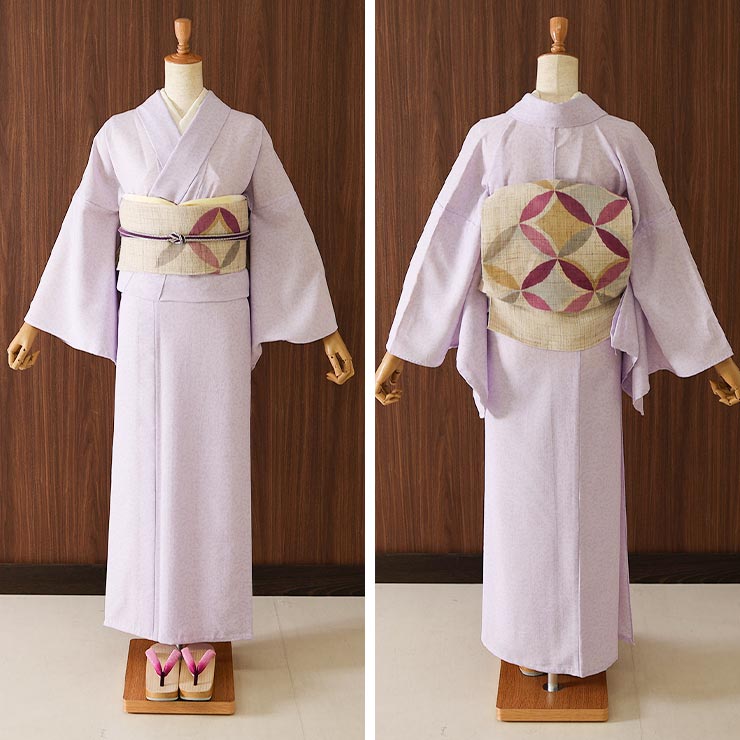 本麻] 夏名古屋帯 七宝 (麻/薄ピンク) リネン 京袋帯 名古屋帯