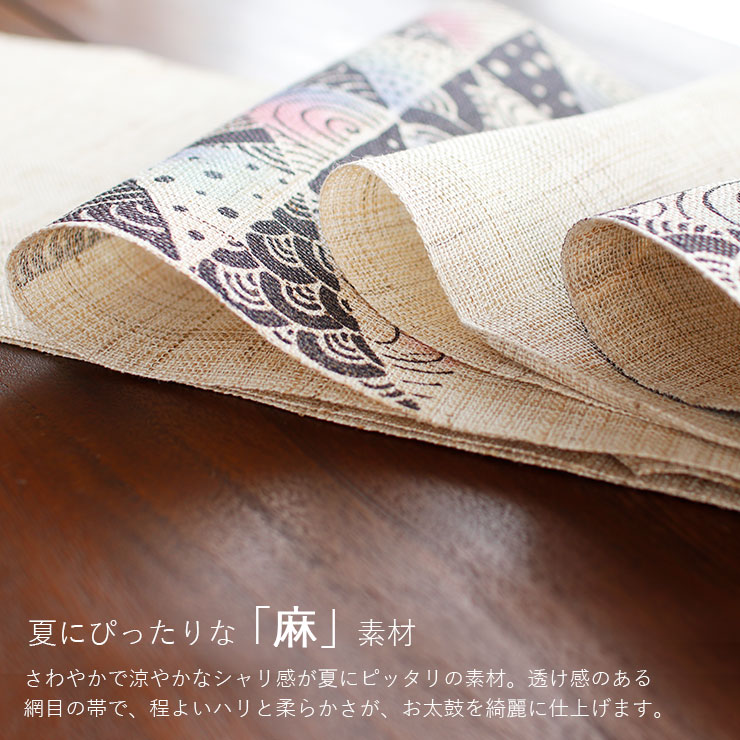 青海波模様の本総絞りの名古屋帯