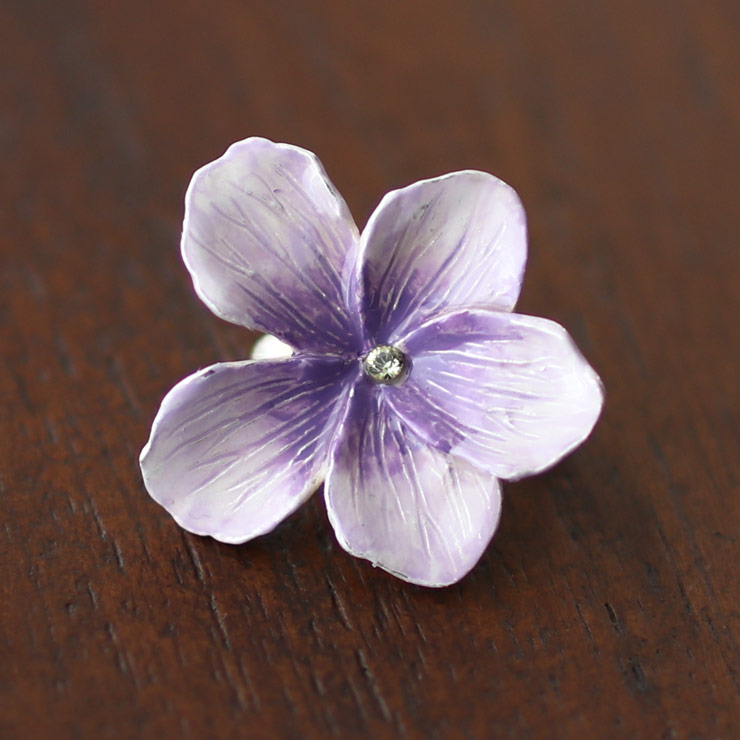 独特の世界観が魅力】 帯留め(単品) - スミレ一輪帯留め すみれ 菫 花