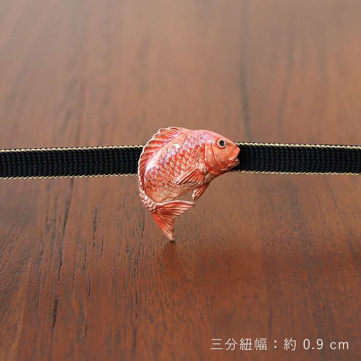 個性的 帯留め 鯛 OD096 お祝い おめでたい 紅白 赤 光り物 魚類