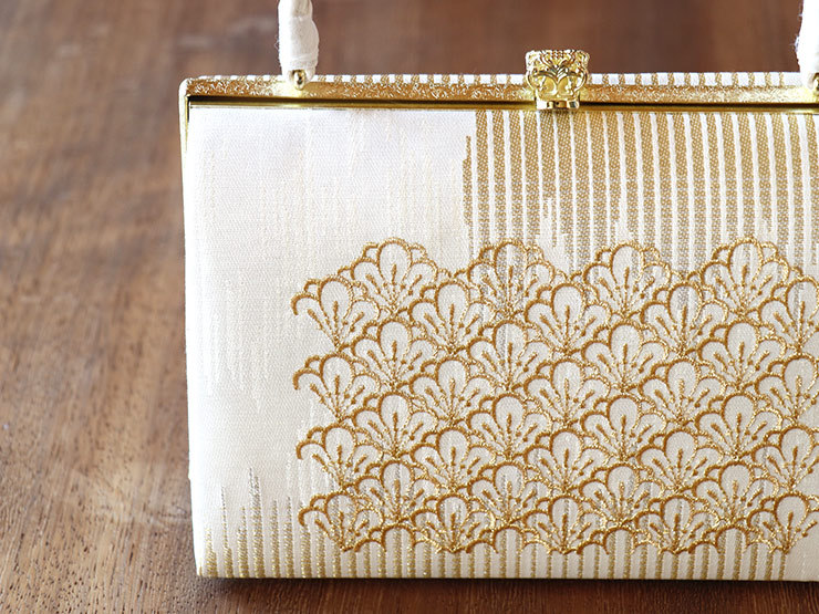 草履バッグセット 「梅扇刺繍」（縦型 フリーサイズ）礼装用 太