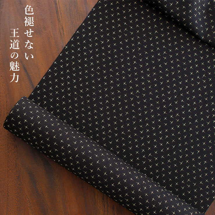 新品JAPANMODE 浴衣反物　東レセオαポリ　黒小柄市松　日本製 新品JAPANMODE 浴衣反物東レセオαポリ黒小柄市松日本製