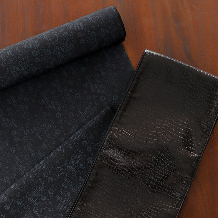 東レシルック×絹 染大島 洗える着物 花菱亀甲 日本製 反物