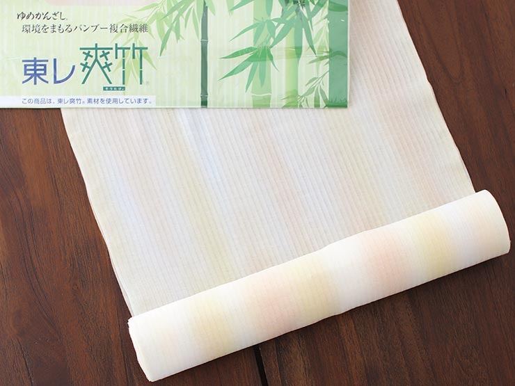 【東レ 爽竹長襦袢 反物 クリームイエロー】天然竹繊維 縦絽【夏襦袢 単衣 】 8aea914b2d0bacea71593644827745