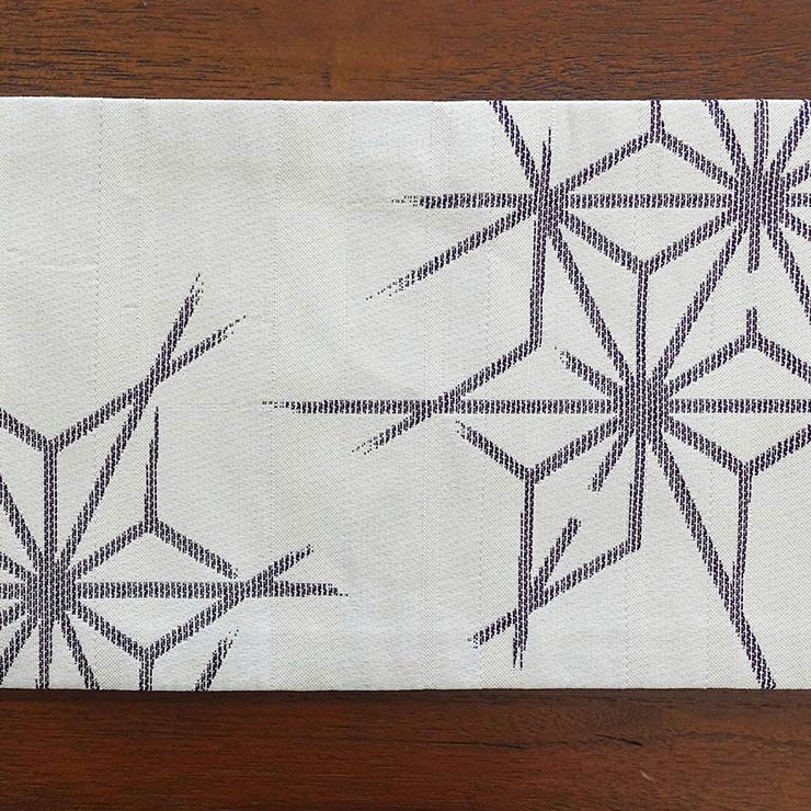 洗える 半巾帯 ] 細帯 織 吹き寄せ 黒 東レ シルック リバーシブル