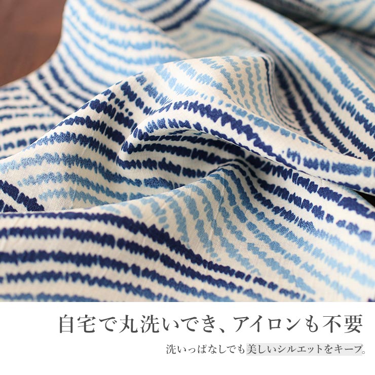 セオα 反物　水色 セオα] 浴衣 反物 点描波 (水色) 洗える ゆかた 夏きもの 月華