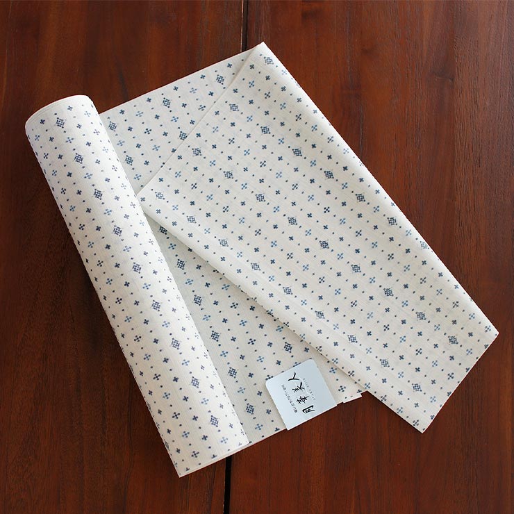 セオα 浴衣 反物 ドットクロス オフホワイト 洗える ゆかた 夏きもの