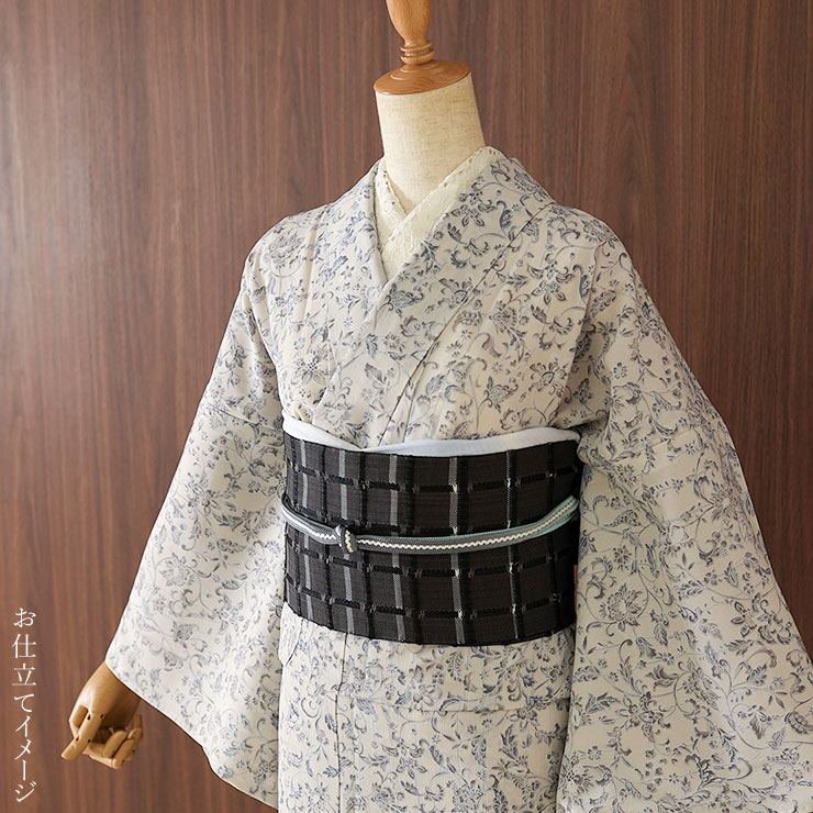 セオα] 浴衣 反物 枝垂れつる花 ベージュ 洗える ゆかた 夏きもの 月華