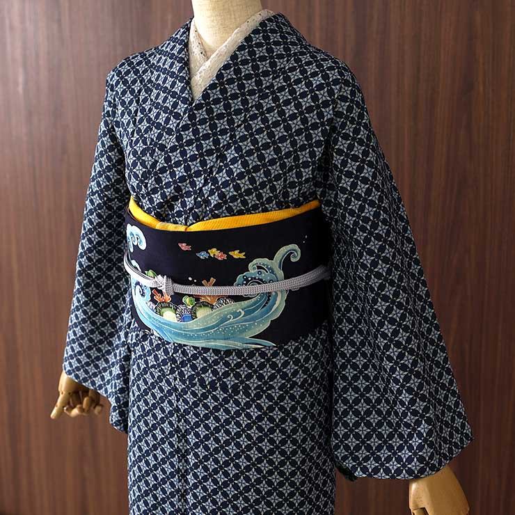 セオα] 浴衣 七宝 (濃紺) ゆかた セオアルファ CEOα 仕立て