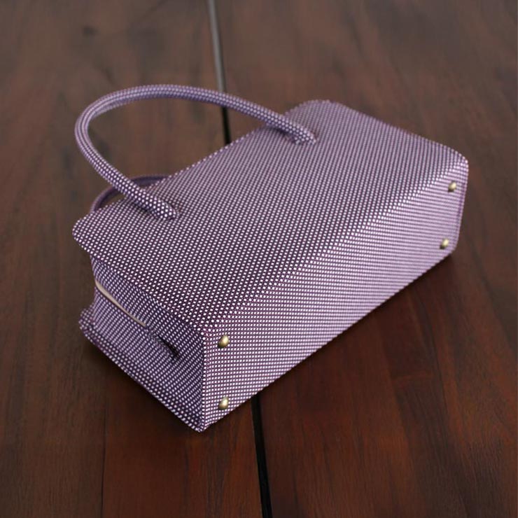 街着屋ノ江戸小紋 利休バッグ 七曜 濃紫 日本製 茶席 結婚式 披露宴 略