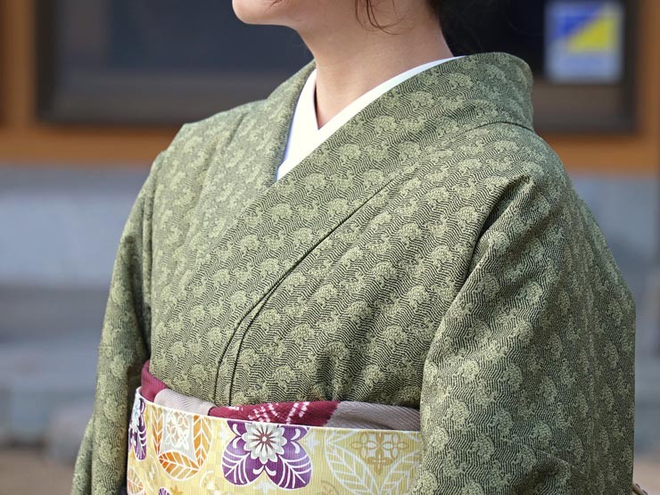 シルック 新入荷 数量限定 街着屋ノ 洗える 袷きもの 小紋・荒磯模様