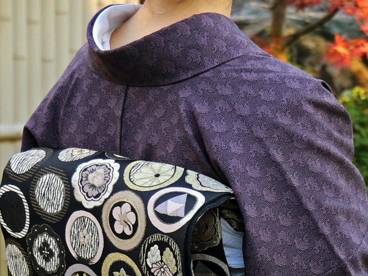 新入荷 数量限定 街着屋ノ 洗える 袷きもの 小紋・荒磯模様（古代紫