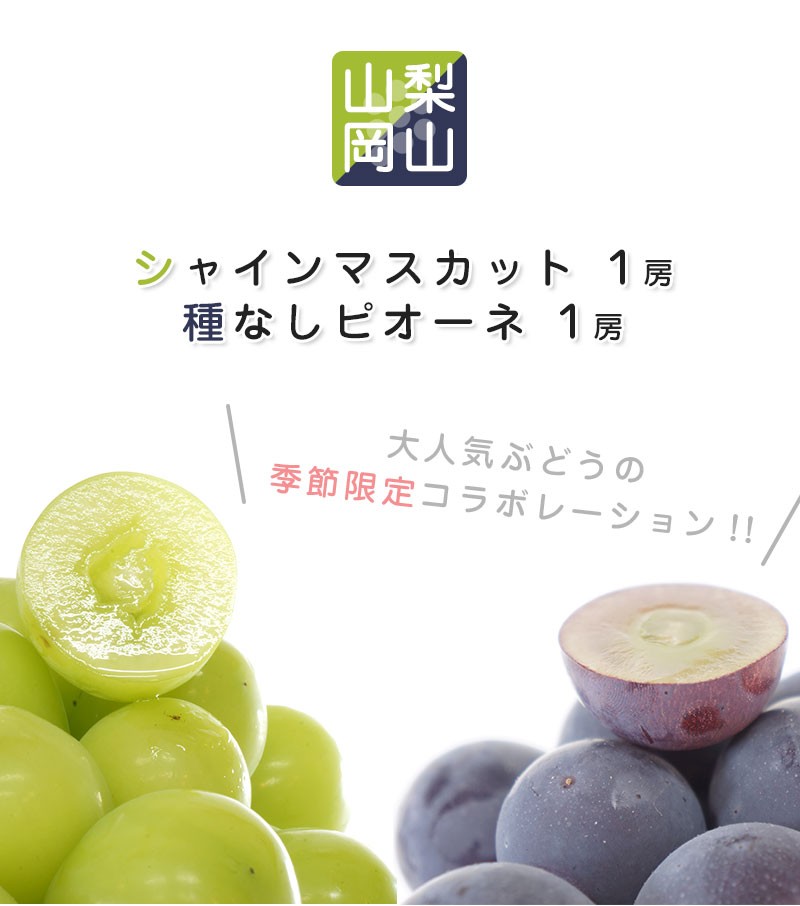 食べ比べセット 山梨 岡山県産 シャインマスカット 種なし