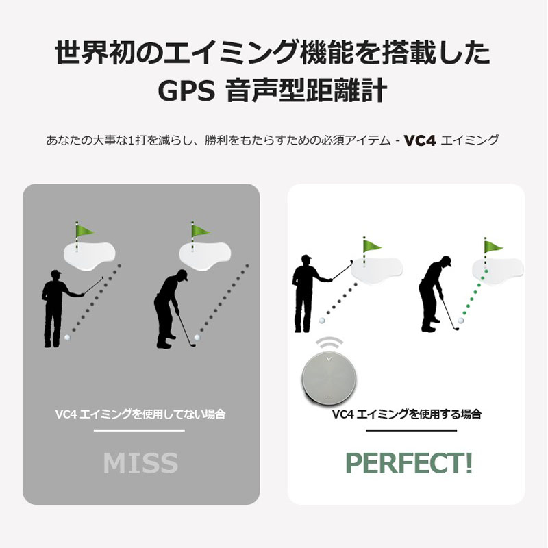 1回使用　ボイスキャディVC4 ゴルフ用距離計 VOICE CADDIE（ボイスキャディ） 簡単操作で大人気 VC4 エイミング