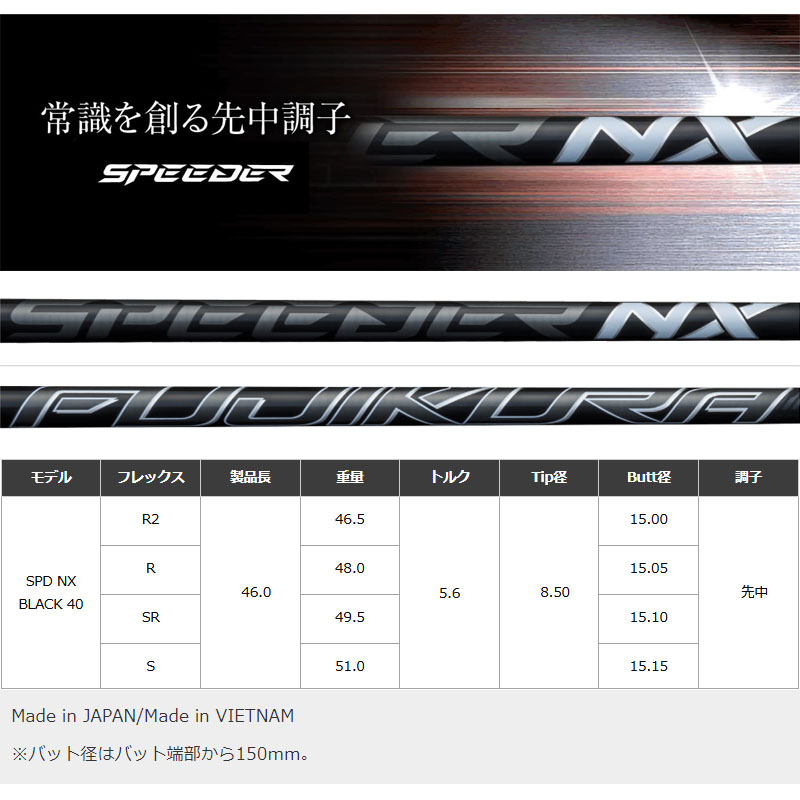 Fujikura - フジクラ　スピーダーNX 40 Sシャフト フジクラシャフト フジクラ SPEEDER NX BLACK ドライバー用