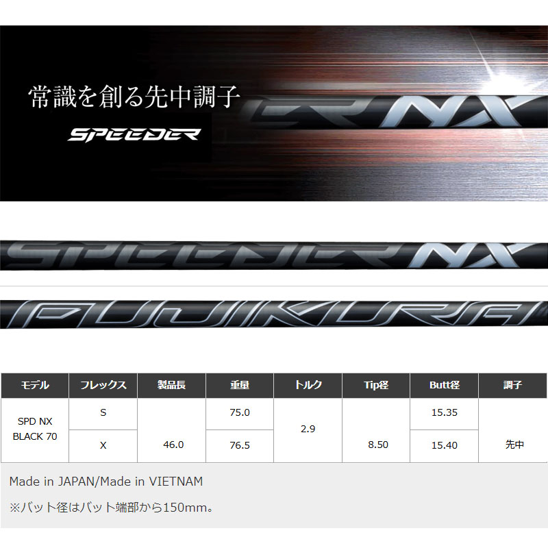 フジクラシャフト フジクラ SPEEDER NX BLACK ドライバー用 カーボン