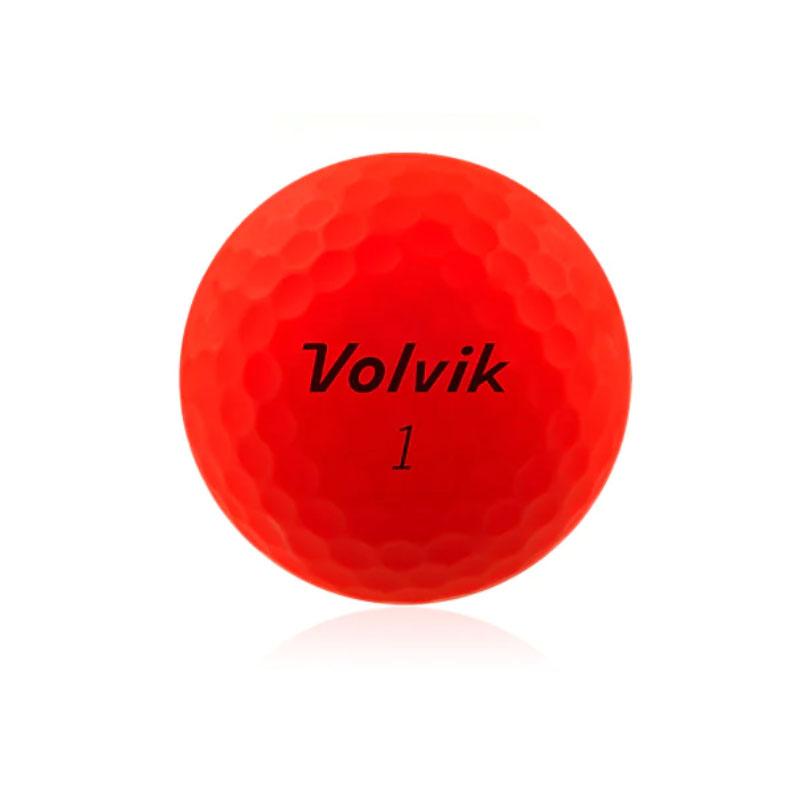 ボルビック ビビッド XT AMT ボール レッド 1ダース(12球) 日本正規品 新品 マット蛍光カラーボール 見つけやすい アライメント Volvik VIVID Red Golf Ball｜machinogolfyasan｜02
