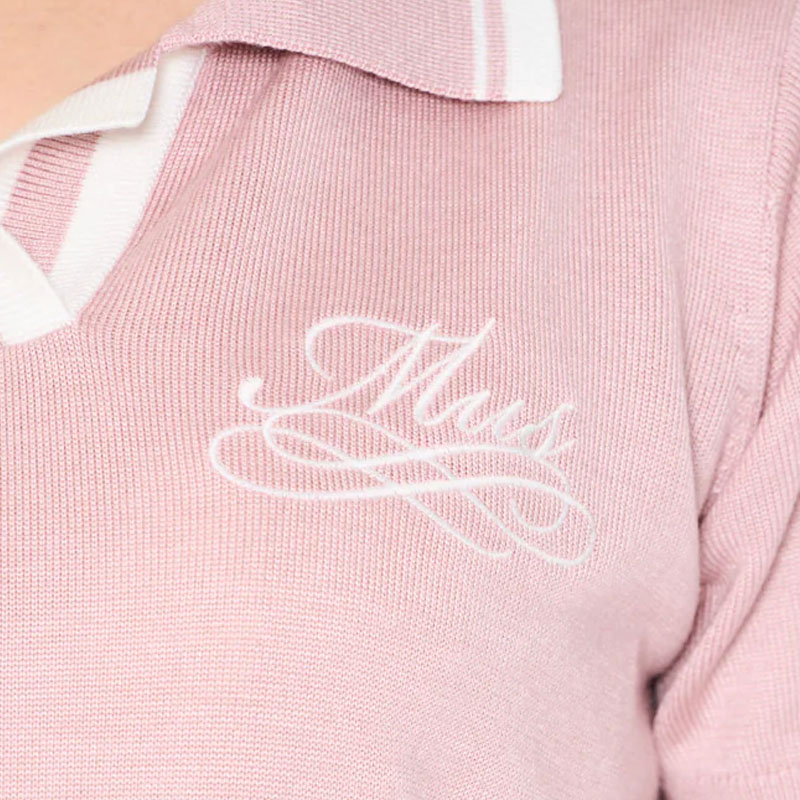 M・U SPORTS 【当店在庫商品】 半袖 ニットポロシャツ ピンク