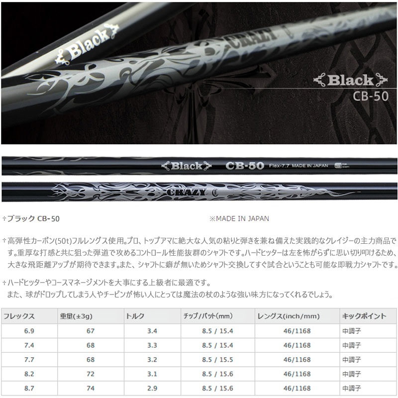 CRAZY 特価 クレイジー Black CB-50 X 8.2 ドライバー カーボン